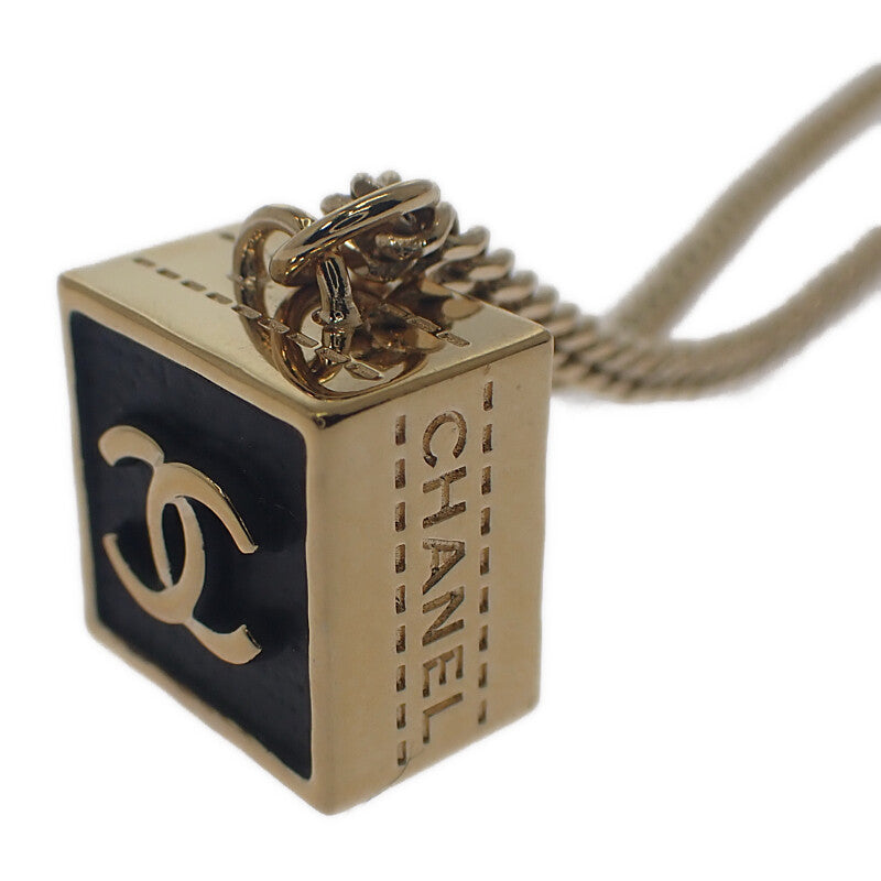 シャネル CHANEL CCスクエア ネックレス メタル ゴールド ブラック レディース【中古】【Aランク】