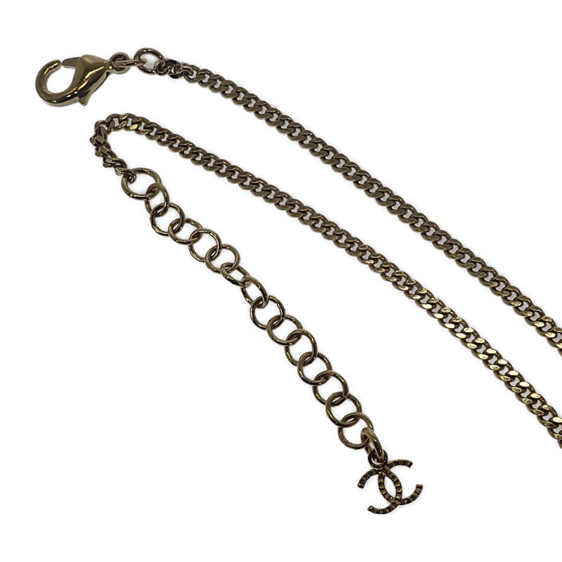 シャネル CHANEL CCスクエア ネックレス メタル ゴールド ブラック レディース【中古】【Aランク】
