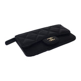 シャネル CHANEL クラシックジップ ココマーク マトラッセ AP2570_B10583_C3906 カードケース キャビアスキン ブラック ゴールド金具 レディース【中古】【ABランク】