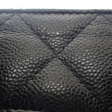 シャネル CHANEL クラシックジップ ココマーク マトラッセ AP2570_B10583_C3906 カードケース キャビアスキン ブラック ゴールド金具 レディース【中古】【ABランク】