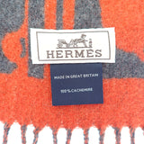 エルメス HERMES Brides de Gala 無秩序 マフラー カシミヤ オレンジ グレー メンズ レディース【中古】【Aランク】