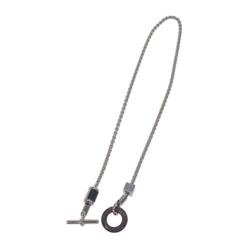 エルメス HERMES メリ・メロ H077291FP01 ネックレス メタル バッファローホーン スウィフトレザー シルバー メンズ レディース【中古】【Aランク】