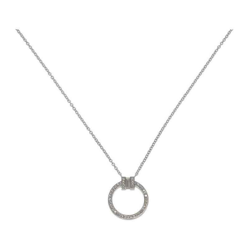 ティファニー TIFFANY&Co. T ダイヤモンド ペンダント 63843121 ネックレス K18ホワイトゴールド ダイヤモンド レディース【中古】【Aランク】