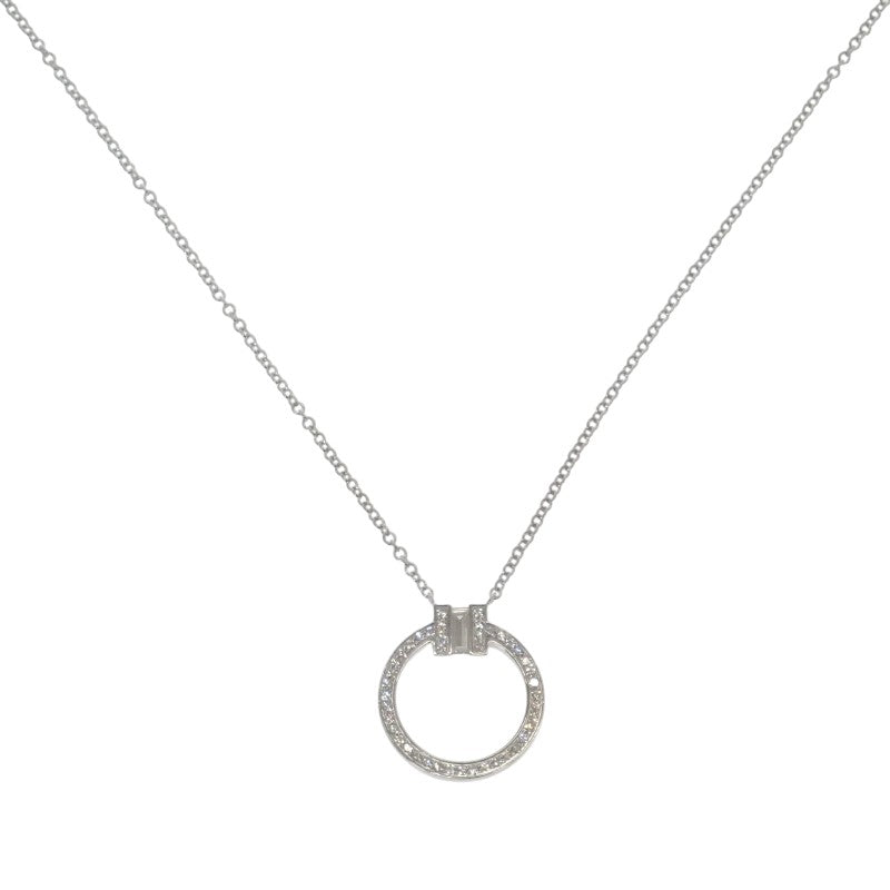 ティファニー TIFFANY&Co. T ダイヤモンド ペンダント 63843121 ネックレス K18ホワイトゴールド ダイヤモンド バゲットダイヤモンド レディース【中古】【Aランク】