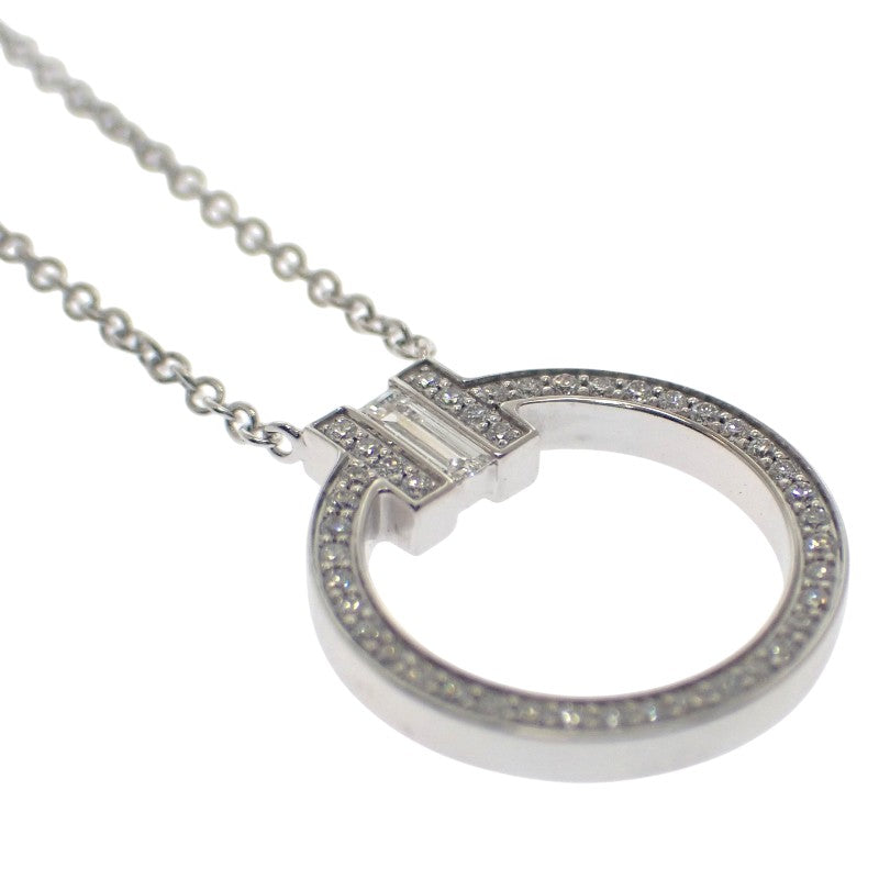 Tiffany & Co. T 鑽石項鍊 63843121 吊墜 K18白金 鑽石 長階梯形切割鑽石 女士【中古】【A級品】