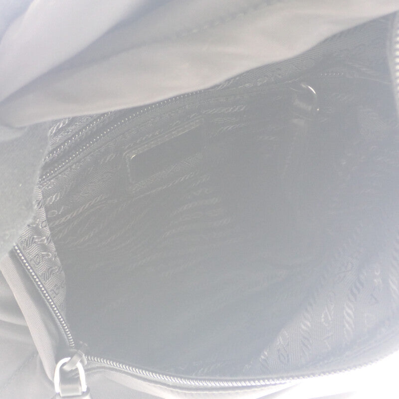 プラダ PRADA ワンショルダー バックパック 2VZ092_2DMG_F0002 ボディバッグ ショルダーバッグ レザー Re-Nylon ブラック シルバー金具 メンズ【中古】【Aランク】