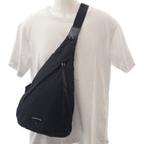 プラダ PRADA ワンショルダー バックパック 2VZ092_2DMG_F0002 ボディバッグ ショルダーバッグ レザー Re-Nylon ブラック シルバー金具 メンズ【中古】【Aランク】