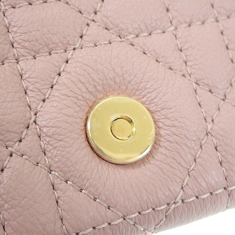 ディオール Dior Glycine ウォレット S5132UWHC77P 二つ折り財布 カーフスキン ピンク レディース【中古】【Aランク】