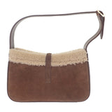 サンローラン SAINT LAURENT ル・サンカセット ホーボー 65722811ZLW ショルダーバッグ ハンドバッグ スウェード ボア ブラウン ゴールド金具 レディース【中古】【ABランク】