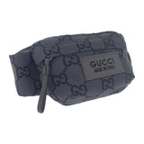 グッチ GUCCI ベルトバッグ ラージ 767934 ボディバッグ GGリサイクルポリエステル ブラック グレー シルバー金具 メンズ【中古】【Aランク】