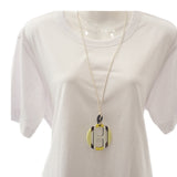 エルメス HERMES Hエキップ ペンダント H057087FL ネックレス レザー バッファローホーン イエロー アイボリー ブラウン レディース メンズ【中古】【SAランク】