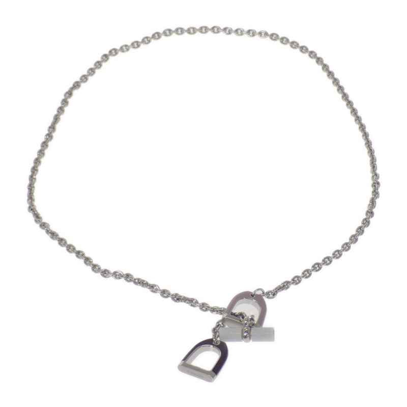 エルメス HERMES エトリエ H100088FPBB ネックレス メタル シルバー グリシーヌ ボルドー メンズ【中古】【Aランク】