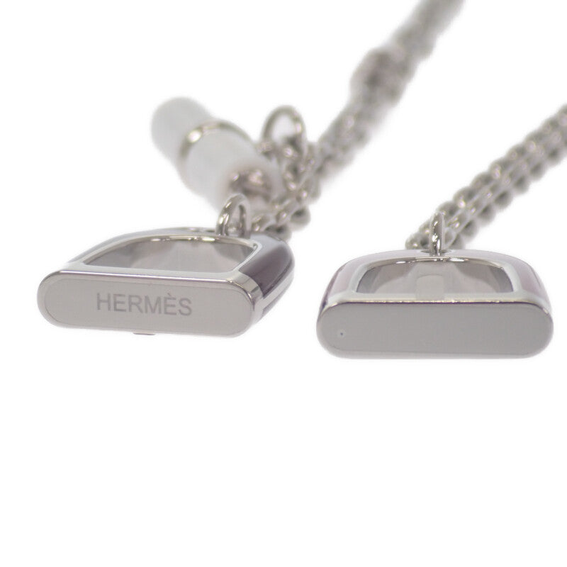 エルメス HERMES エトリエ H100088FPBB ネックレス メタル シルバー グリシーヌ ボルドー メンズ【中古】【Aランク】