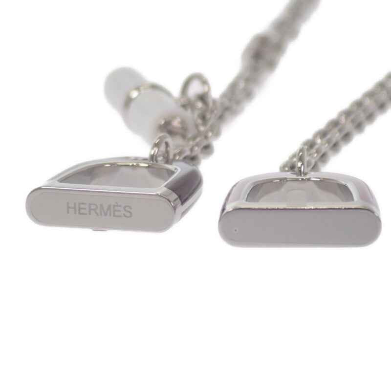 エルメス HERMES エトリエ H100088FPBB ネックレス メタル シルバー グリシーヌ ボルドー メンズ【中古】【Aランク】