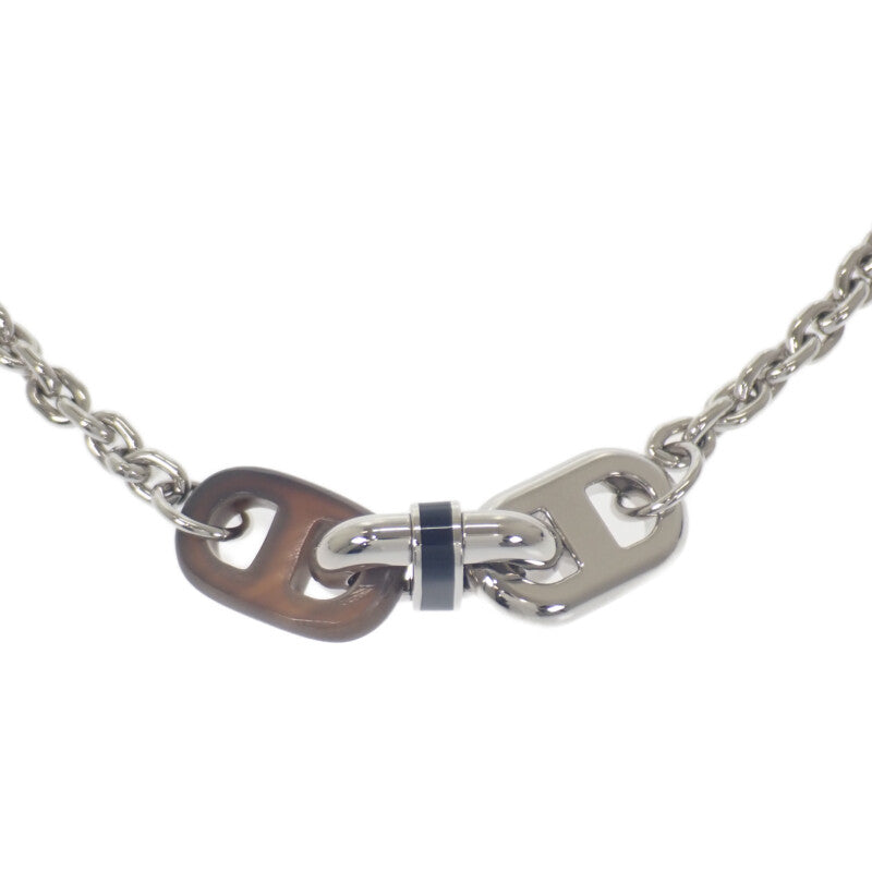エルメス HERMES マイヨン ネックレス メタル バッファローホーン シルバー ブラック レディース メンズ【中古】【Aランク】