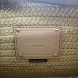 プラダ PRADA ラフィアショルダー 1BH196 ショルダーバッグ ラフィア レザー ナチュラル ベージュ ゴールド金具 レディース【中古】【Aランク】