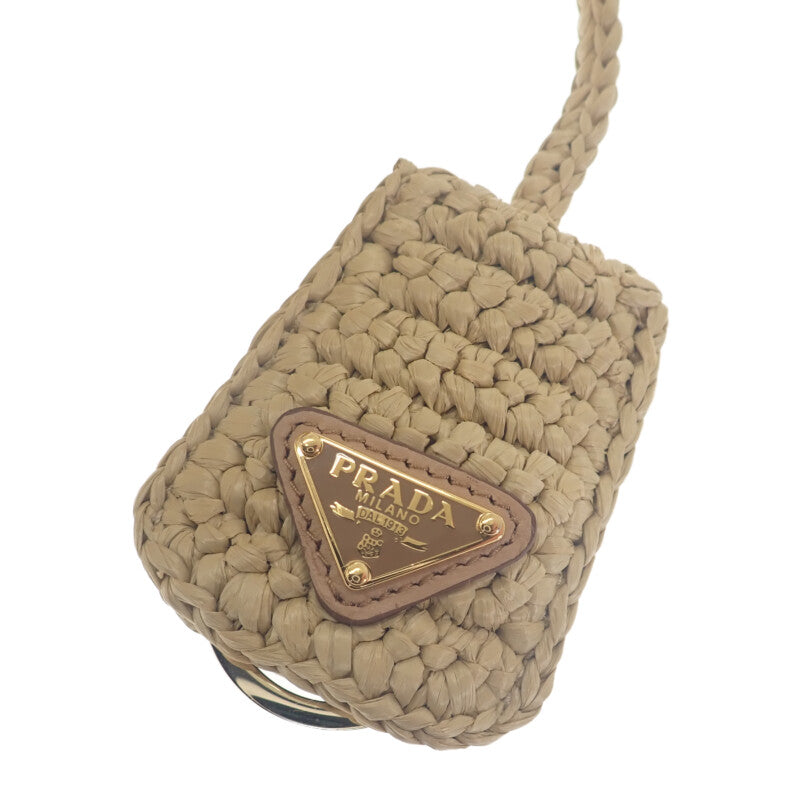 PRADA 普拉達 拉菲草編單肩包 1BH196 拉菲草編 皮革 米色 自然色 金色五金 女士【二手】【A級品】