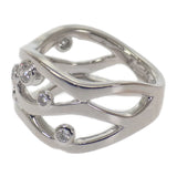 ミキモト MIKIMOTO ウェーブ ダイヤモンド 11号 リング K18ホワイトゴールド ダイヤモンド レディース【中古】【Aランク】