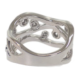 ミキモト MIKIMOTO ウェーブ ダイヤモンド 11号 リング K18ホワイトゴールド ダイヤモンド レディース【中古】【Aランク】