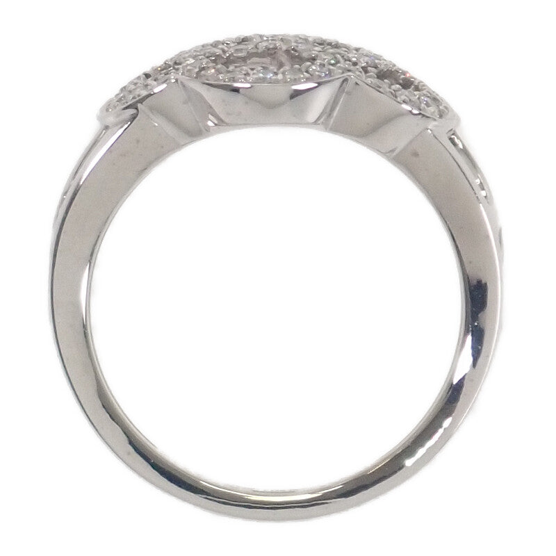 CHANEL Camellia Ring J10807 Size 10 K18 White Gold Diamond Ladies'【 中古 】【 A Rank 】