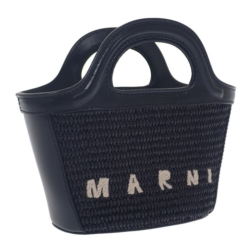マルニ MARNI トロピカリア バッグ マイクロ BMMP0067Q0P386000N99 2WAYバッグ ハンドバッグ カーフ コットン ブラック レディース【中古】【Aランク】