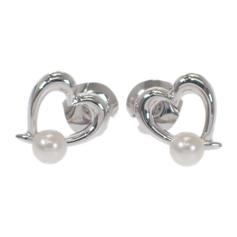 ミキモト MIKIMOTO パールハート アコヤ真珠 PE-1292PU ピアス K18 