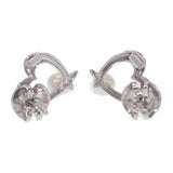 ミキモト MIKIMOTO パールハート アコヤ真珠 PE-1292PU ピアス K18ホワイトゴールド ホワイト レディース【中古】【Aランク】