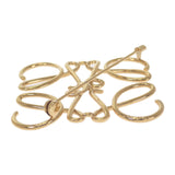 ロエベ LOEWE アナグラム 111.25.020 ブローチ メタル ゴールド レディース【中古】【ABランク】