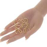 ロエベ LOEWE アナグラム 111.25.020 ブローチ メタル ゴールド レディース【中古】【ABランク】