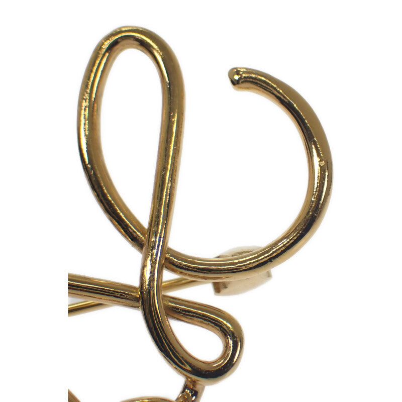 ロエベ LOEWE アナグラム 111.25.020 ブローチ メタル ゴールド レディース【中古】【ABランク】