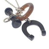 エルメス HERMES モビール・エケストル ネックレス メタル バッファローホーン ブラウン ブラック シルバー レディース メンズ【中古】【Aランク】