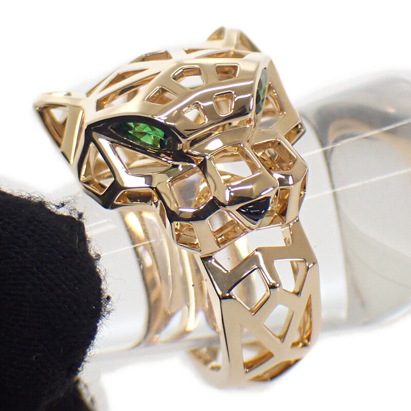 卡地亞 CARTIER 獵豹系列 15.5號 N4767900 戒指 K18黃金 縞瑪瑙 沙弗萊石榴石 金色 #57 男女適用【中古】【A級品】