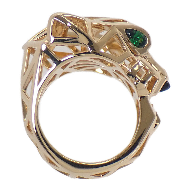 卡地亞 CARTIER 獵豹系列 15.5號 N4767900 戒指 K18黃金 縞瑪瑙 沙弗萊石榴石 金色 #57 男女適用【中古】【A級品】