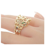 カルティエ CARTIER パンテール ドゥ カルティエ 15.5号 N4767900 リング K18イエローゴールド オニキス ツァボライトガーネット #57 メンズ レディース【中古】【Aランク】