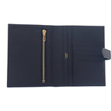 エルメス HERMES ベアンコンパクト W刻印 二つ折り財布 ヴォーエプソン ブラック ゴールド金具 レディース メンズ【中古】【Aランク】