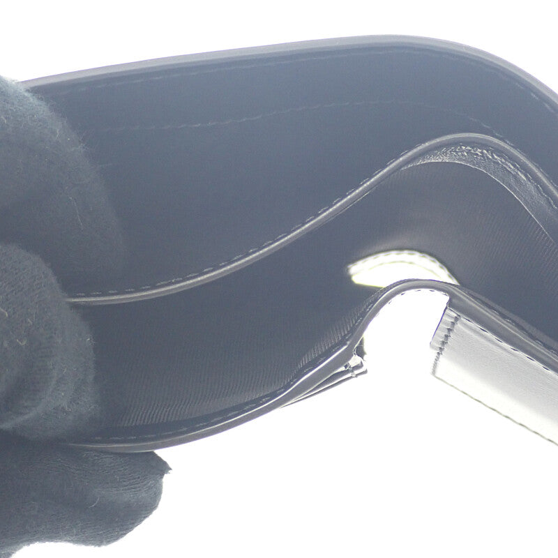 サンローラン SAINT LAURENT タイニーカサンドラ 6101931JB0E1000 二つ折り財布 スムースレザー ブラック シルバー金具 メンズ【中古】【Aランク】