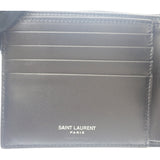 サンローラン SAINT LAURENT タイニーカサンドラ 6101931JB0E1000 二つ折り財布 スムースレザー ブラック シルバー金具 メンズ【中古】【Aランク】