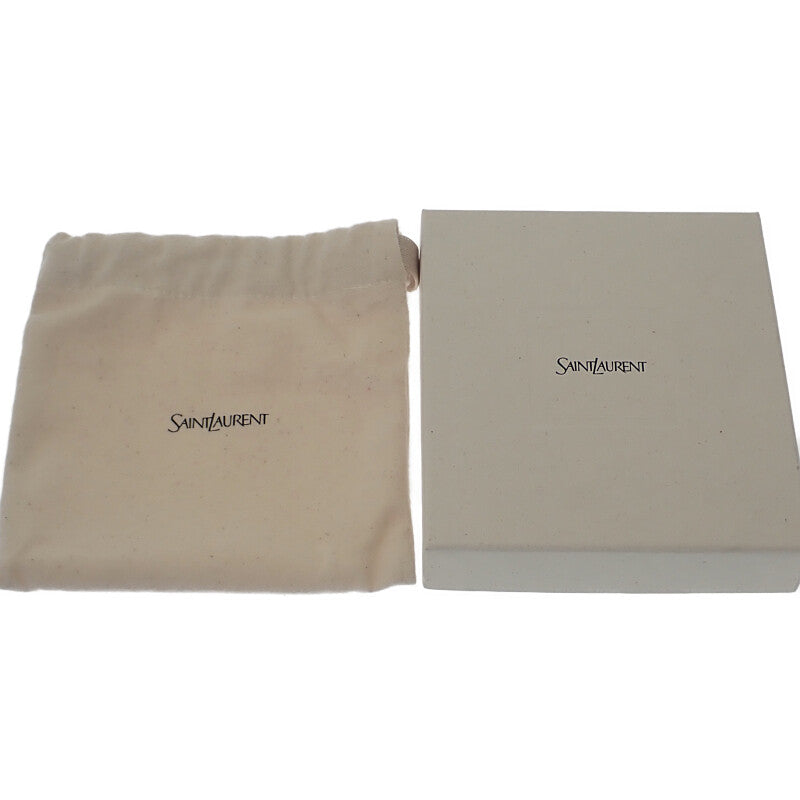 サンローラン SAINT LAURENT タイニーカサンドラ 6101931JB0E1000 二つ折り財布 スムースレザー ブラック シルバー金具 メンズ【中古】【Aランク】