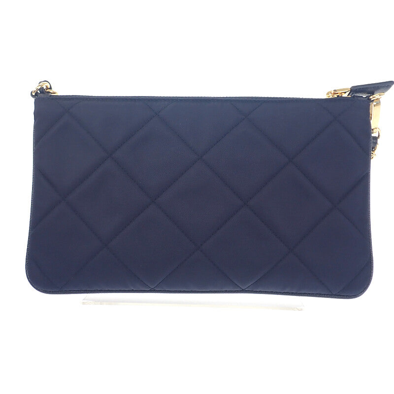 プラダ PRADA チェーン ショルダーバッグ 1NI054 ハンドバッグ テスートインプントゥ ナイロン ネイビー ゴールド金具 レディース【中古】【Aランク】