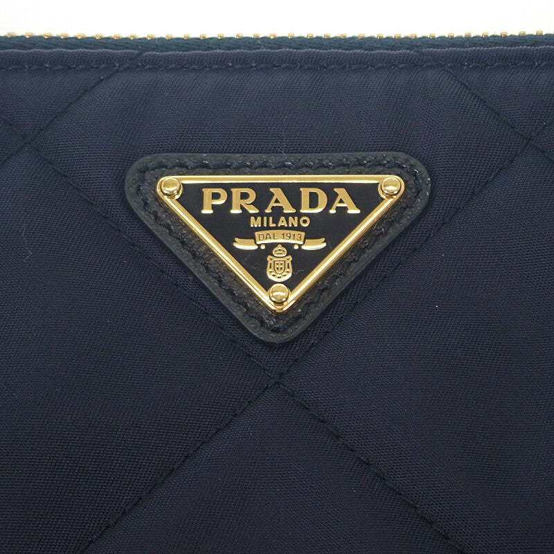 プラダ PRADA チェーン ショルダーバッグ 1NI054 ハンドバッグ テスートインプントゥ ナイロン ネイビー ゴールド金具 レディース【中古】【Aランク】