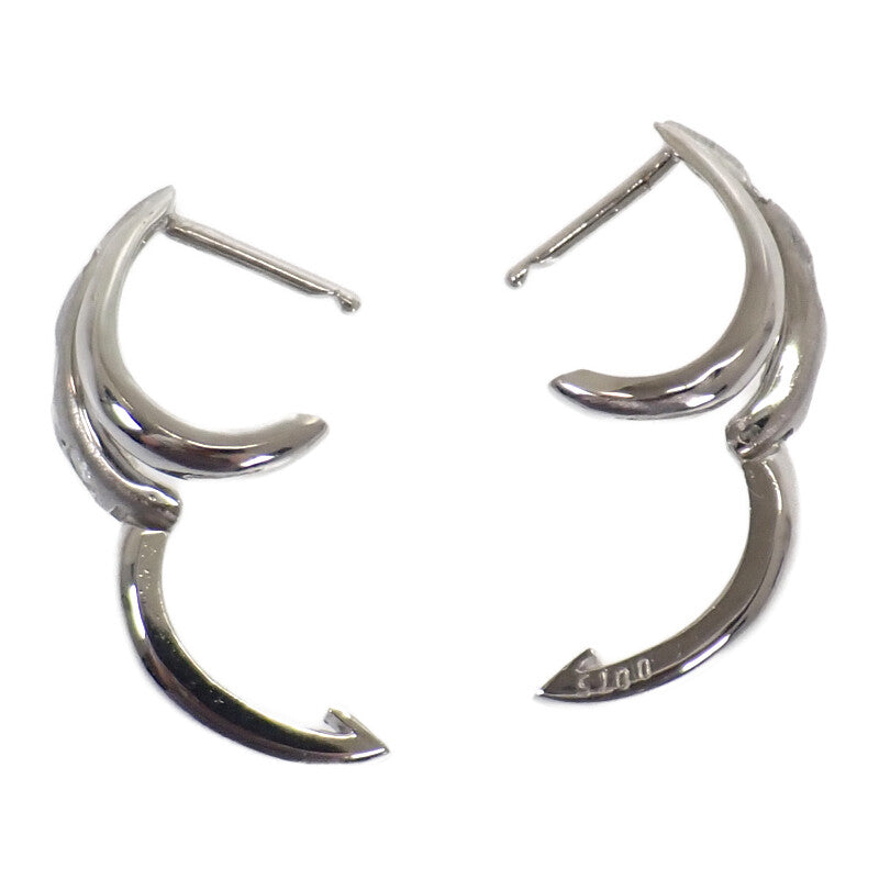 Designer Jewelry Hoop Diamond Earrings K18 White Gold Diamond Ladies