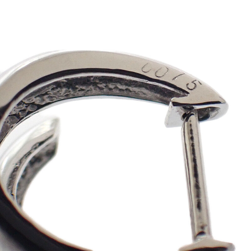 Designer Jewelry Hoop Diamond Earrings K18 White Gold Diamond Ladies