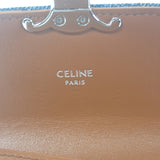 セリーヌ CELINE トリオンフ スモール フラップウォレット 10D782GF4.07FX 三つ折り財布 デニム ラインストーン ブルー シルバー金具 レディース【中古】【ABランク】
