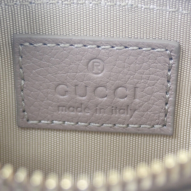 GUCCI 古馳 GG標誌鑰匙包 815891 AAEEM 1523 小包 GG顆粒皮革 米色 金色金屬 男女皆宜【中古】【A級】