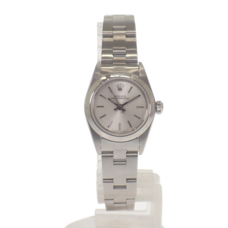 ロレックス ROLEX オイスターパーペチュアル トリチウム A番 76080 腕時計 ステンレススチール 自動巻き シルバー文字盤 レディース【中古】【ABランク】