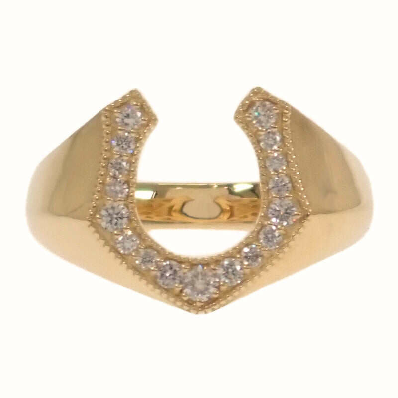 デザインジュエリー ホースシュー 14号 リング K18イエローゴールド ダイヤモンド レディース【中古】【Aランク】