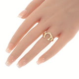 デザインジュエリー ホースシュー 14号 リング K18イエローゴールド ダイヤモンド レディース【中古】【Aランク】