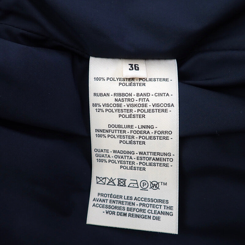 エルメス HERMES キルティングコート 36 H5H0158DQ5H36 ナイロンジャケット ポリエステル ネイビー bleu noir レディース【中古】【Aランク】