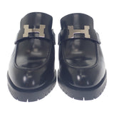 エルメス HERMES フロール60 サボサンダル コンスタンス ミュール カーフ ブラック シルバー金具 37 レディース【中古】【Aランク】