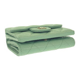 シャネル CHANEL クラシック スモールフラップウォレット AP0230 三つ折り財布 キャビアスキン グリーン ゴールド金具 レディース【中古】【Aランク】